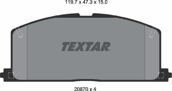 Textar 2087001 - Kit de plaquettes de frein, frein à disque cwaw.fr