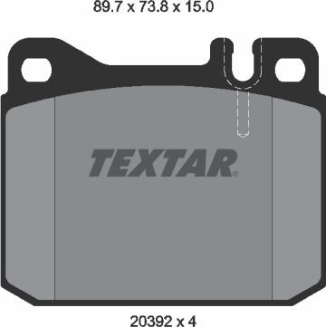 Textar 2039204 - Kit de plaquettes de frein, frein à disque cwaw.fr