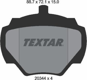 Textar 2034402 - Kit de plaquettes de frein, frein à disque cwaw.fr