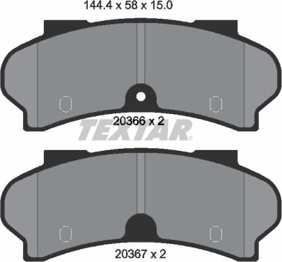 Textar 2036602 - Kit de plaquettes de frein, frein à disque cwaw.fr