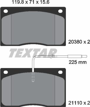 Textar 2038002 - Kit de plaquettes de frein, frein à disque cwaw.fr