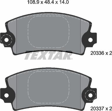 Textar 2033602 - Kit de plaquettes de frein, frein à disque cwaw.fr