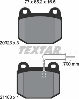 Textar 2032304 - Kit de plaquettes de frein, frein à disque cwaw.fr