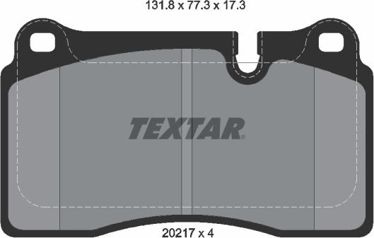 Textar 2021701 - Kit de plaquettes de frein, frein à disque cwaw.fr