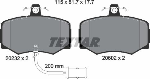 Textar 2023201 - Kit de plaquettes de frein, frein à disque cwaw.fr