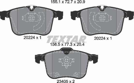 Textar 2022401 - Kit de plaquettes de frein, frein à disque cwaw.fr