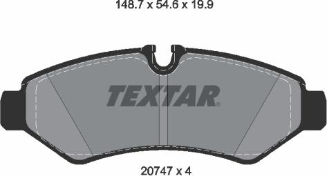 Textar 2074701 - Kit de plaquettes de frein, frein à disque cwaw.fr