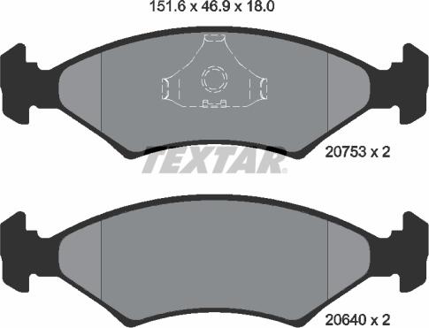 Textar 2075303 - Kit de plaquettes de frein, frein à disque cwaw.fr