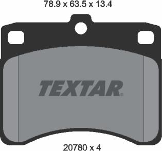 Textar 2078001 - Kit de plaquettes de frein, frein à disque cwaw.fr