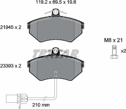 Textar 2194504 - Kit de plaquettes de frein, frein à disque cwaw.fr