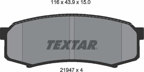 Textar 2194701 - Kit de plaquettes de frein, frein à disque cwaw.fr