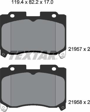 Textar 2195701 - Kit de plaquettes de frein, frein à disque cwaw.fr