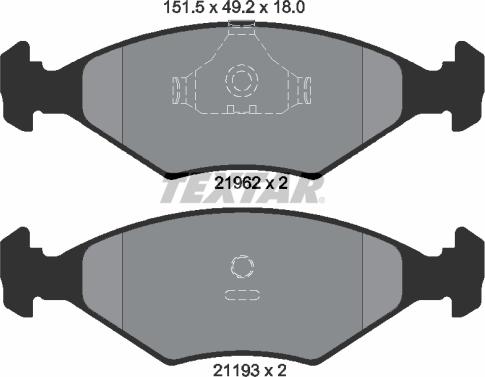 Textar 2196201 - Kit de plaquettes de frein, frein à disque cwaw.fr