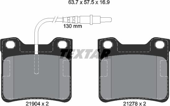 Textar 2190403 - Kit de plaquettes de frein, frein à disque cwaw.fr