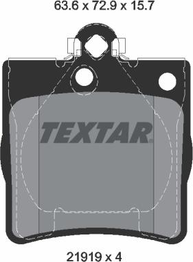 Textar 2191903 - Kit de plaquettes de frein, frein à disque cwaw.fr