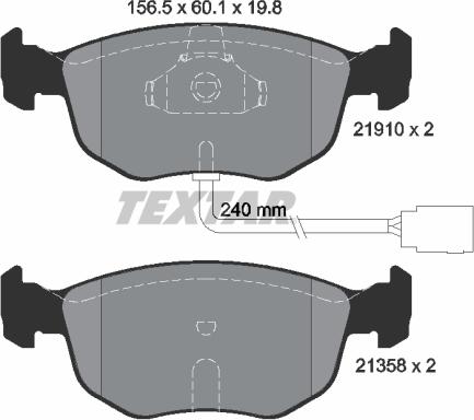 Textar 2191003 - Kit de plaquettes de frein, frein à disque cwaw.fr