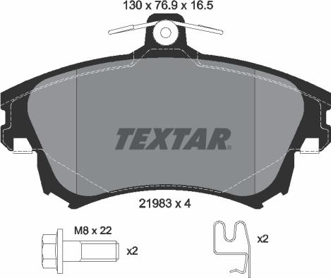 Textar 2198304 - Kit de plaquettes de frein, frein à disque cwaw.fr