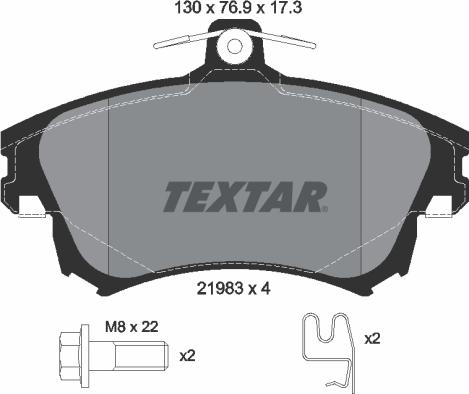 Textar 2198302 - Kit de plaquettes de frein, frein à disque cwaw.fr