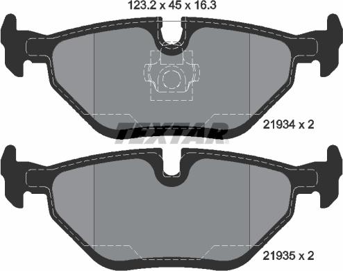 Textar 2193404 - Kit de plaquettes de frein, frein à disque cwaw.fr