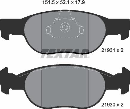 Textar 89012800 - Kit de freins, frein à disques cwaw.fr