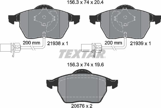 Textar 2193801 - Kit de plaquettes de frein, frein à disque cwaw.fr