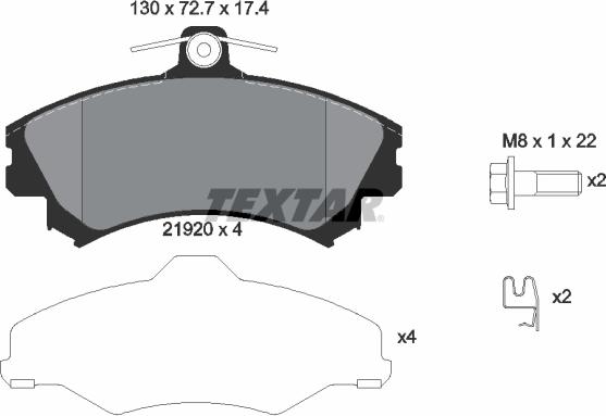 Textar 2192003 - Kit de plaquettes de frein, frein à disque cwaw.fr