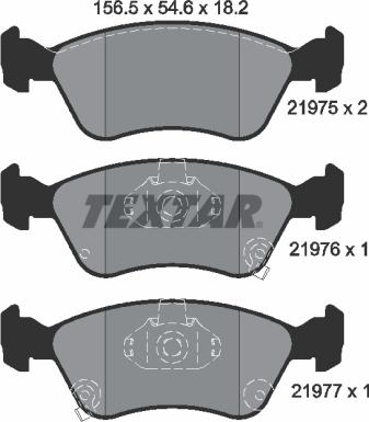 Textar 2197502 - Kit de plaquettes de frein, frein à disque cwaw.fr