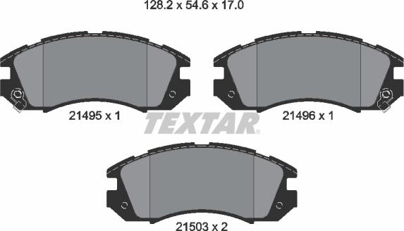 Textar 2149501 - Kit de plaquettes de frein, frein à disque cwaw.fr