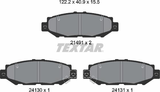 Textar 2149101 - Kit de plaquettes de frein, frein à disque cwaw.fr