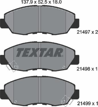 Textar 2149701 - Kit de plaquettes de frein, frein à disque cwaw.fr