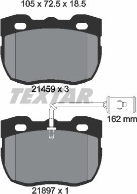 Textar 2145902 - Kit de plaquettes de frein, frein à disque cwaw.fr