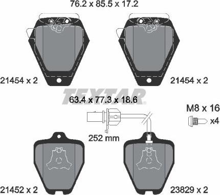 Textar 2145401 - Kit de plaquettes de frein, frein à disque cwaw.fr