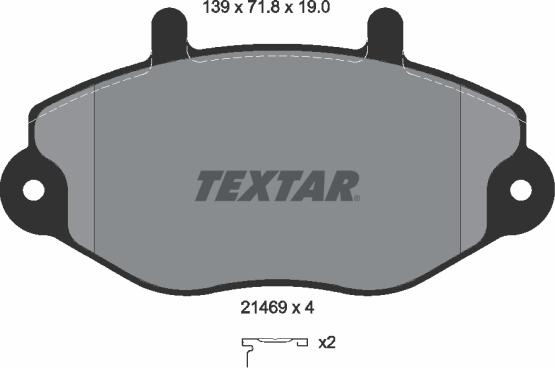 Textar 2146902 - Kit de plaquettes de frein, frein à disque cwaw.fr