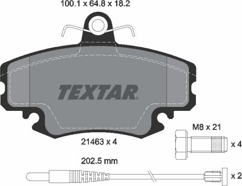 Textar 2146304 - Kit de plaquettes de frein, frein à disque cwaw.fr