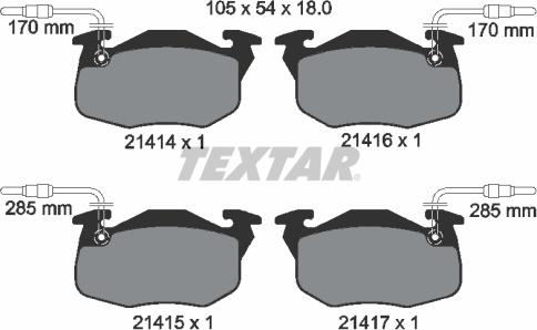 Textar 2141401 - Kit de plaquettes de frein, frein à disque cwaw.fr