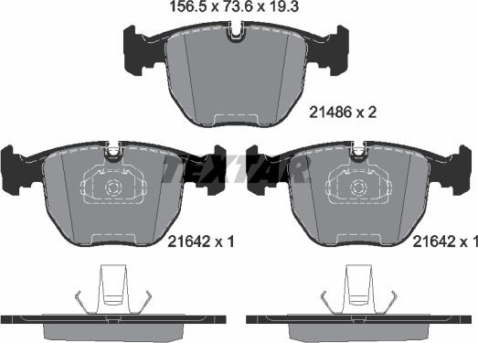 Textar 2148602 - Kit de plaquettes de frein, frein à disque cwaw.fr