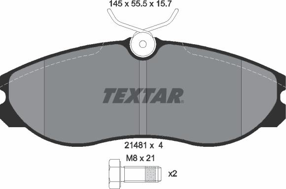 Textar 2148101 - Kit de plaquettes de frein, frein à disque cwaw.fr