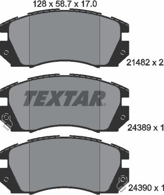 Textar 2148202 - Kit de plaquettes de frein, frein à disque cwaw.fr