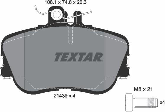 Textar 2143905 - Kit de plaquettes de frein, frein à disque cwaw.fr