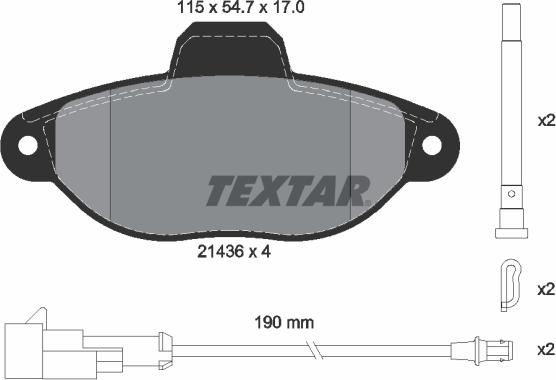 Textar 2143609 - Kit de plaquettes de frein, frein à disque cwaw.fr