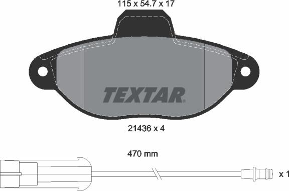 Textar 2143603 - Kit de plaquettes de frein, frein à disque cwaw.fr