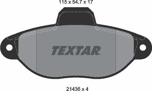 Textar 2143602 - Kit de plaquettes de frein, frein à disque cwaw.fr