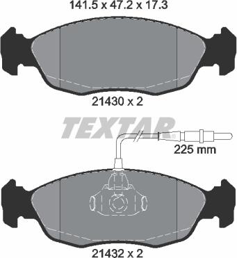 Textar 2143001 - Kit de plaquettes de frein, frein à disque cwaw.fr