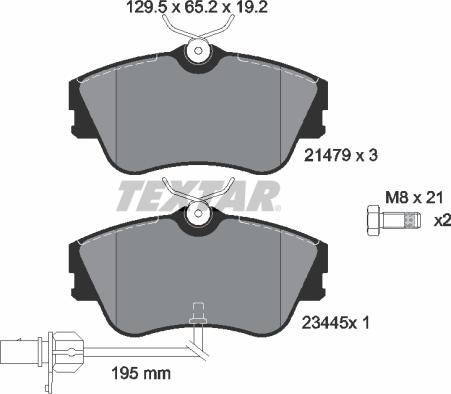 Textar 2147903 - Kit de plaquettes de frein, frein à disque cwaw.fr