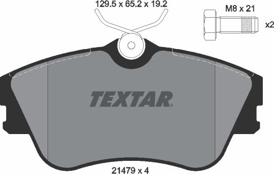 Textar 2147902 - Kit de plaquettes de frein, frein à disque cwaw.fr