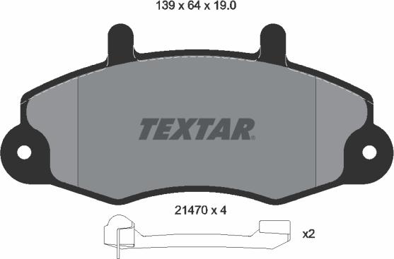 Textar 2147002 - Kit de plaquettes de frein, frein à disque cwaw.fr