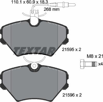 Textar 2159502 - Kit de plaquettes de frein, frein à disque cwaw.fr