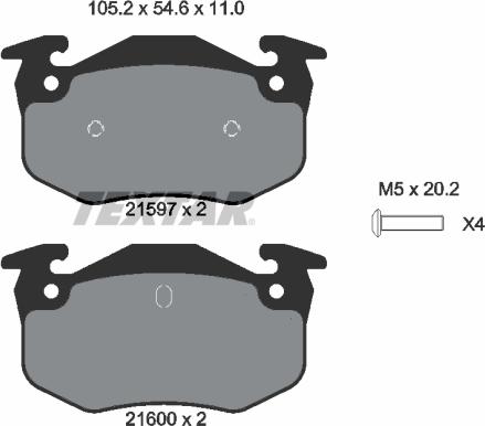 Textar 2159701 - Kit de plaquettes de frein, frein à disque cwaw.fr