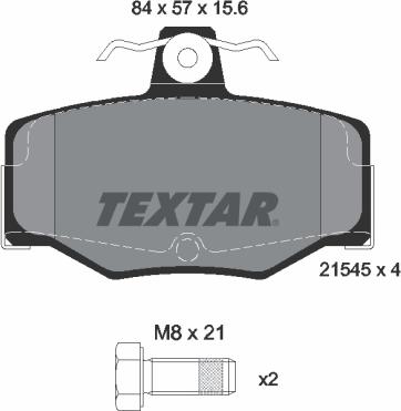 Textar 2154501 - Kit de plaquettes de frein, frein à disque cwaw.fr