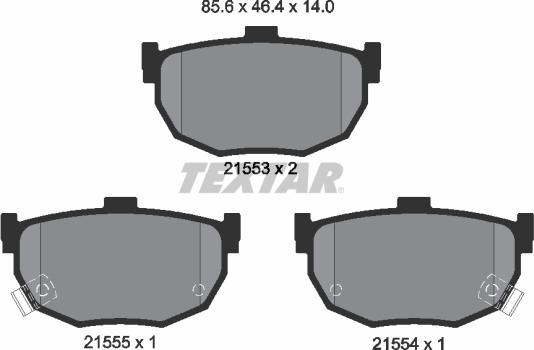 Textar 2155301 - Kit de plaquettes de frein, frein à disque cwaw.fr